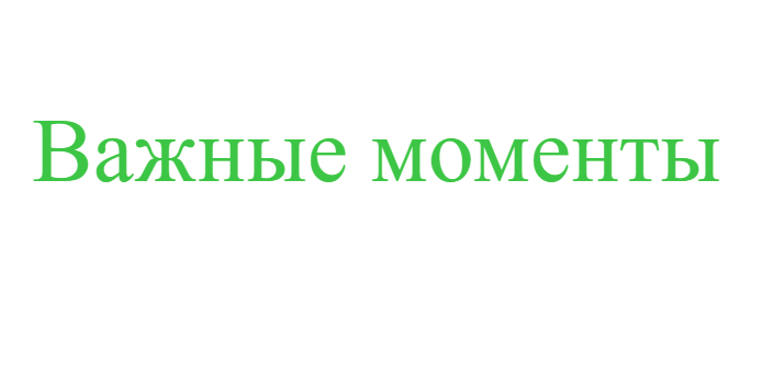 важные моменты