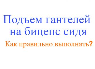 Подъем гантелей на бицепс сидя сгибание рук